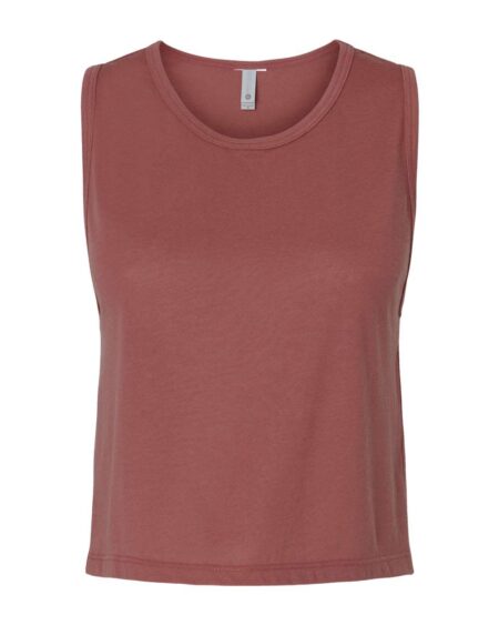Front view of the Next Level 5083 women's crop tank top in smoked paprika