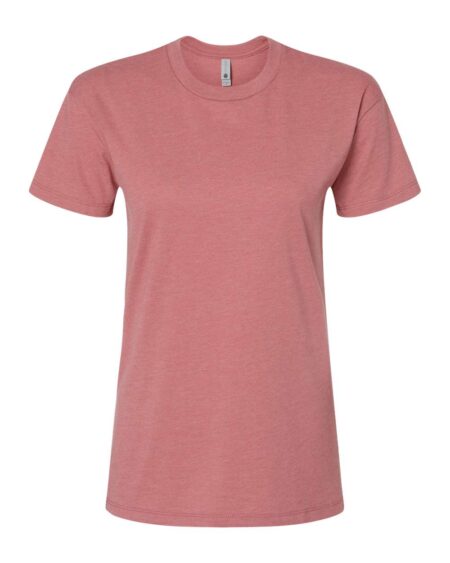 Front view of a pink Next Level 6600 women’s short-sleeve t-shirt
