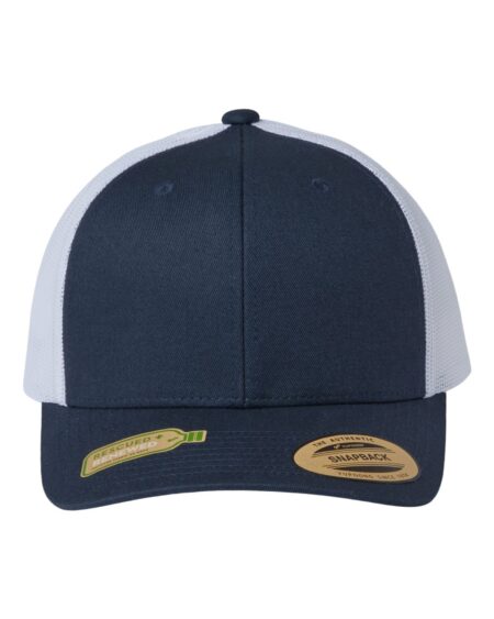 YP Classics 6606R retro trucker cap with dark front panels and white mesh sides