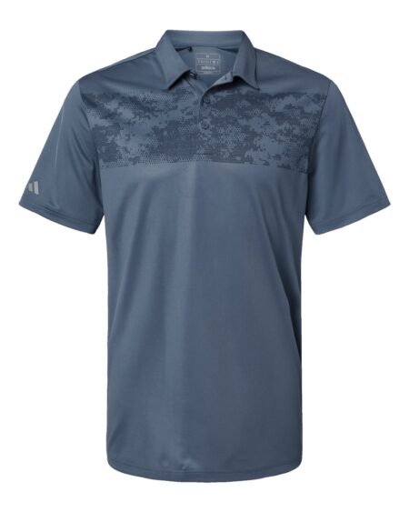Adidas A585 men's camo chest-print polo