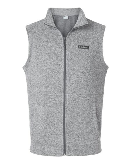 City grey heather Columbia Alto Pass fleece vest with full front zip and hand pockets