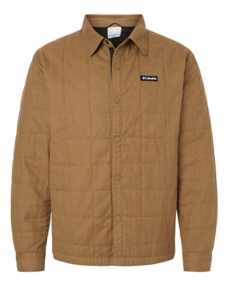 Columbia Landroamer quilted shirt jacket with snap front and chest patch