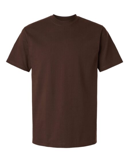 Front view of a brown Tultex 299 heavyweight crewneck T-shirt