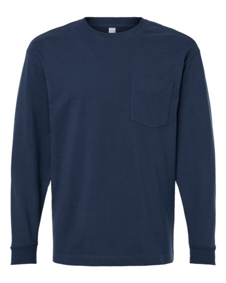 American Apparel 9410 Unisex Super Heavyweight Long Sleeve Pocket Tee