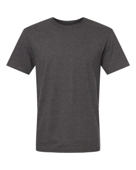 Front view of dark heather short-sleeve tee