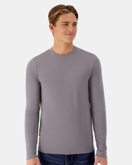 Hanes 484L long sleeve shirt shown in graphite