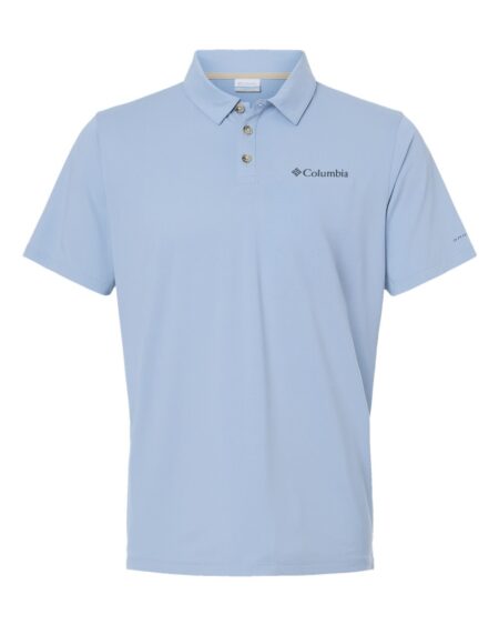 Columbia men's Tech Trail utility polo with collared three-button front
