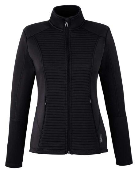 Black Spyder Women's Venom full-zip jacket shown from the front