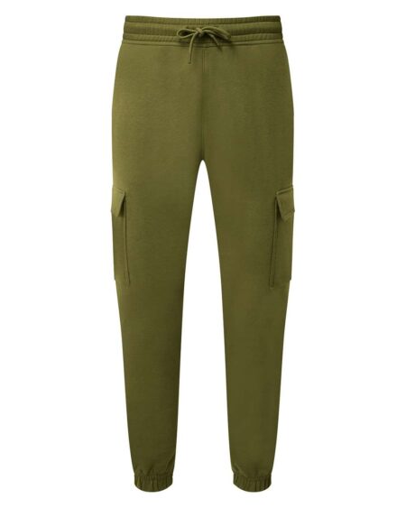 Olive TriDri Riley cargo joggers front view