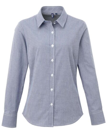 Artisan Collection by Reprime RP320 Women’s Microcheck Gingham Cotton Shirt