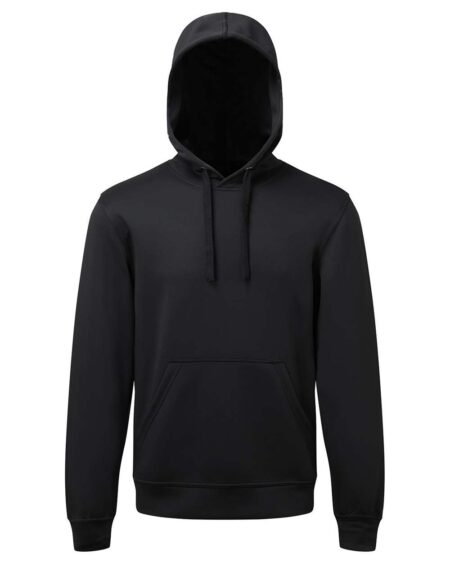 Black TriDri TD448 hoodie shown from the front