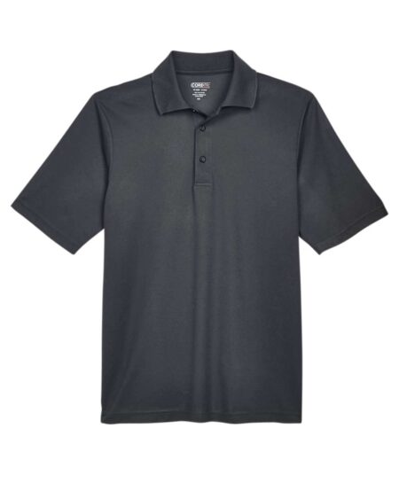 Front view of the dark CORE365 88181 men's performance piqué polo