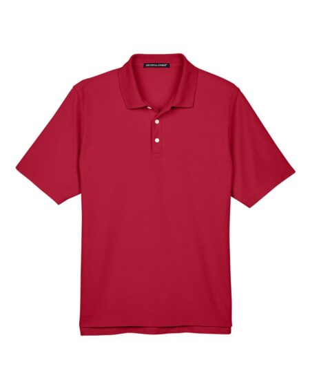 Front view of red Devon & Jones men’s DRYTEC20 performance polo