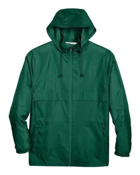 Team 365 TT73 lightweight jacket in green with hood and zippered pockets