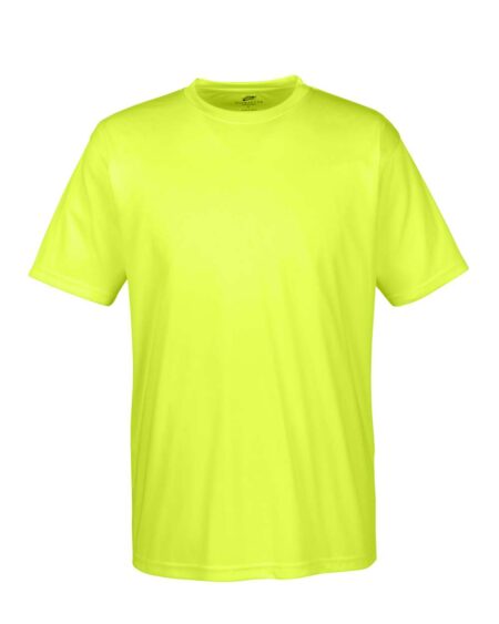 Bright yellow UltraClub 8420 men's performance T-shirt
