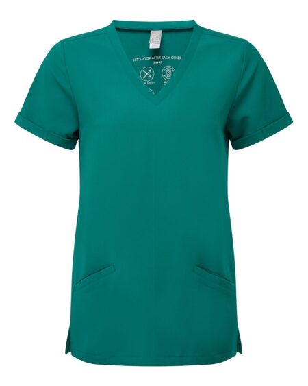 Onna NN310 V-neck scrub top, front view with two front pockets