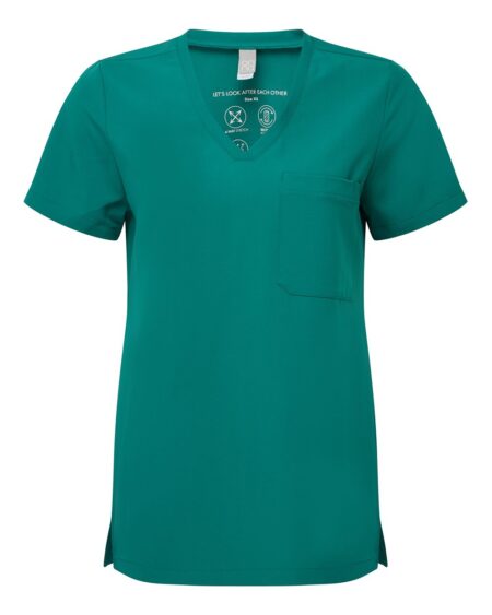 Front view of the Onna NN300 women's V-neck scrub top
