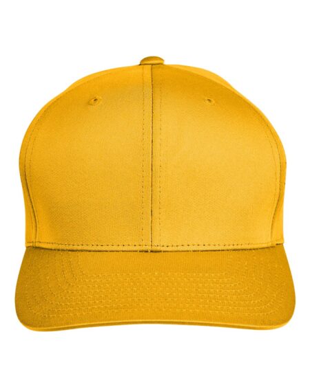 Front view of the Team 365 TT801 cap in Sport Athletic Gold