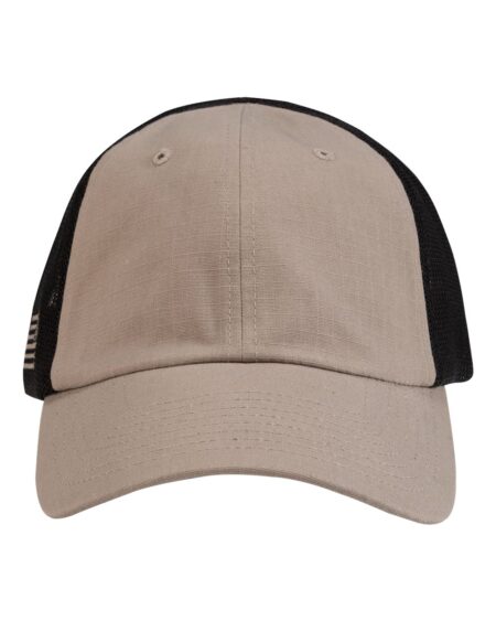 Front view of the charcoal Dri Duck 3037 Range Cap