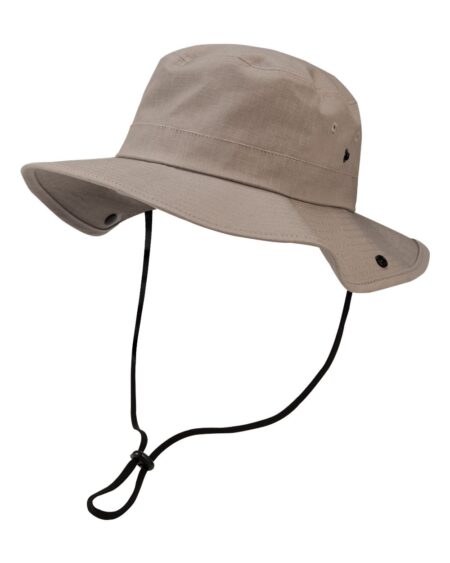DRI DUCK ripstop boonie hat shown from the side with chin drawcord