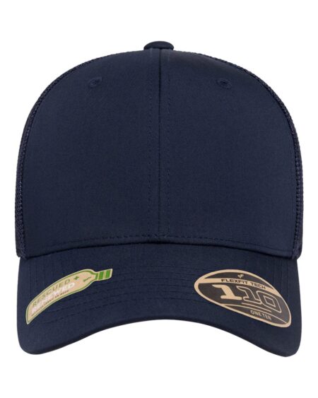 Navy Flexfit 110R 110 recycled mesh cap front view