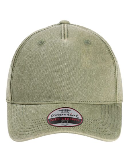 Imperial X240 Gambit cap front view in olive green