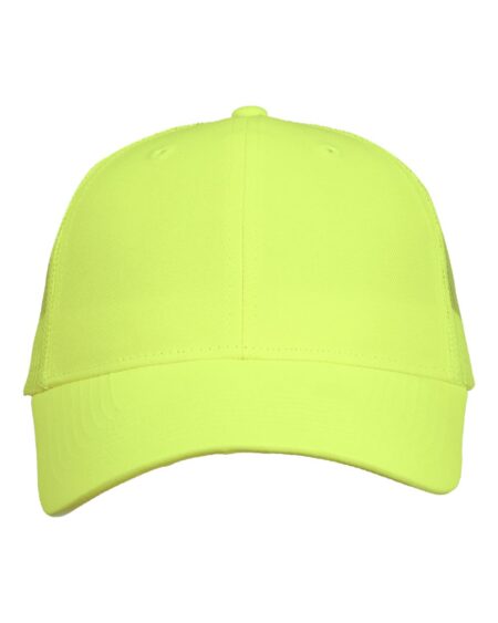 Neon yellow Valucap trucker cap viewed from the front