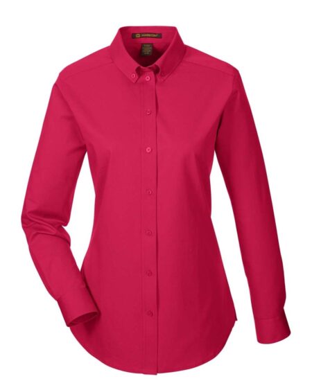 Harriton M581W Women’s Foundation Cotton Twill Shirt with Teflon