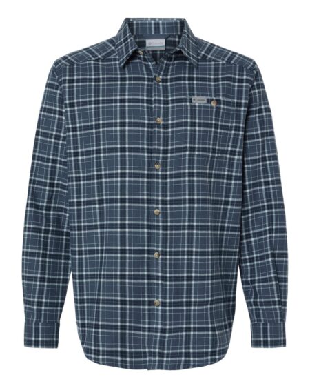 Columbia Cornell Woods men's flannel shirt with button chest pocket in dark plaid
