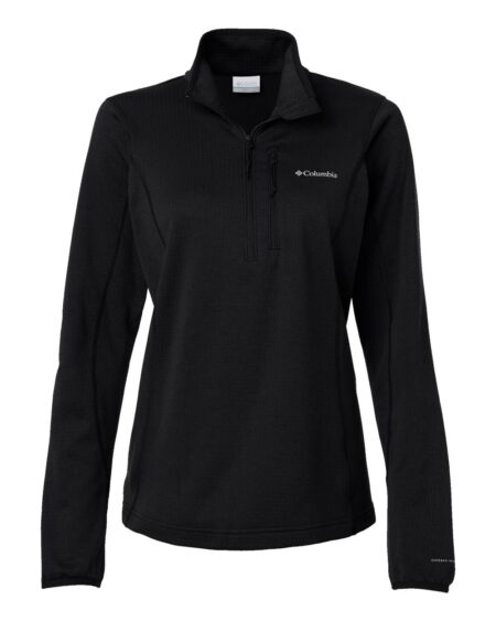 Black Columbia women's Essential Hike grid fleece half-zip pullover
