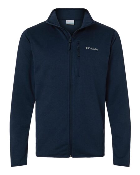 Columbia men's navy full-zip grid fleece jacket