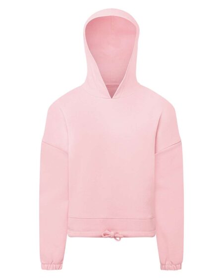 Pink TriDri TD85B youth hooded sweatshirt, front view