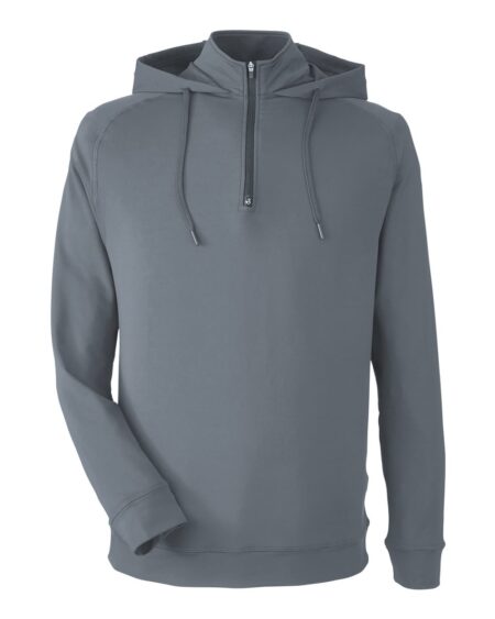 Front view of the gray Swannies SWV600 quarter-zip hoodie on a white background