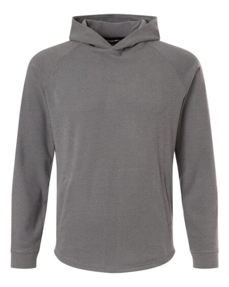 Front view of the grey Swannies Glasgow hooded sweatshirt