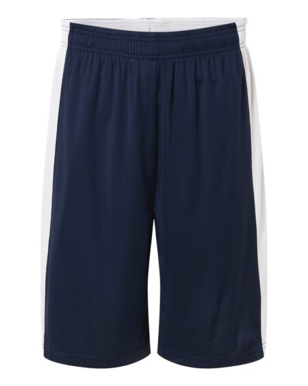 Navy Team 365 reversible performance shorts with white side panels
