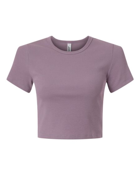 American Apparel BR210 Women’s Baby Rib Fitted Cropped Tee