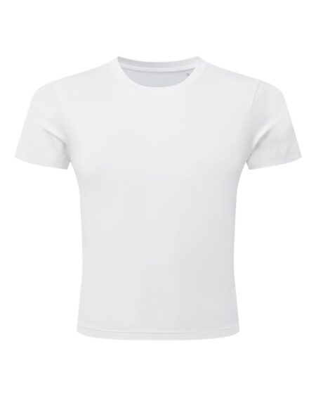 White front view of the TriDri TD653 women’s fitted tee