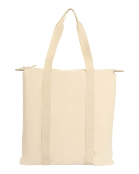 Ivory Comfort Colors Nomad Carry-All tote bag with webbing handles and zippered top