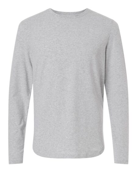 Front view of the Legends men's aviation long sleeve T-shirt in heather grey