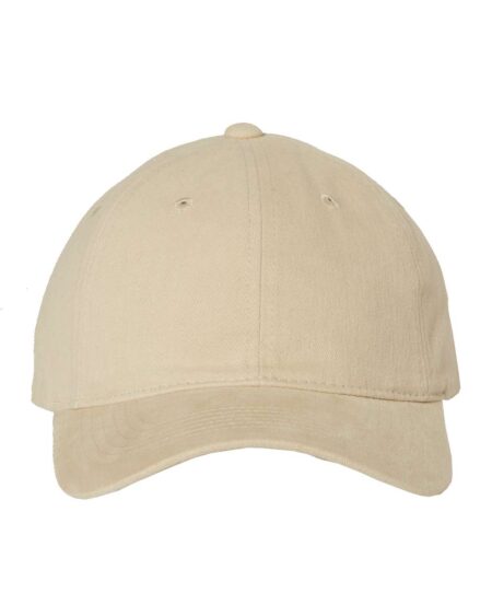 Khaki Valucap unstructured cap with a pre-curved visor