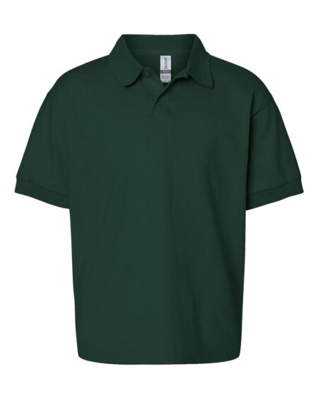 Forest green Gildan 8800B youth polo shirt