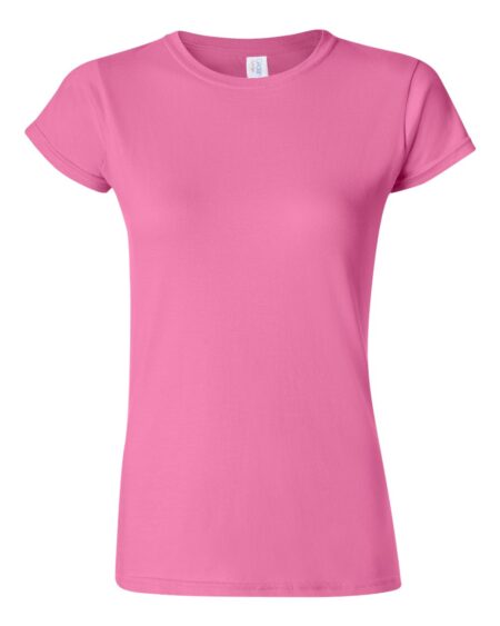 Semi-fitted women's short-sleeve T-shirt with a rib collar