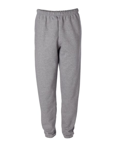 Gray Jerzees 4850MR sweatpants with elastic leg openings