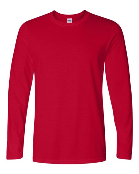 Red Gildan 64400 unisex softstyle long sleeve T-shirt