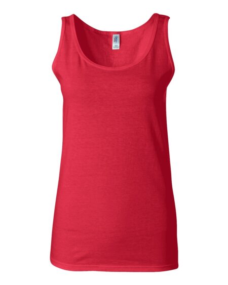 Red Gildan 64200L women's Softstyle tank top