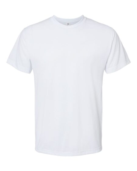 White SubliVie 1910 men's polyester tee, front view