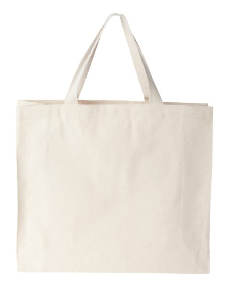 Natural cotton canvas tote with webbed handles