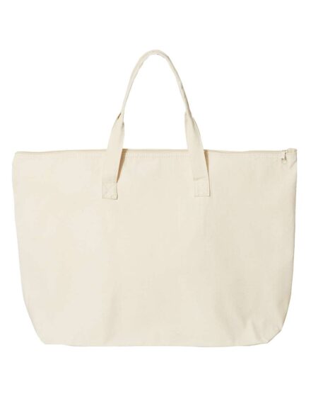 Natural Liberty Bags 8863 cotton canvas tote bag with zipper top and long handles