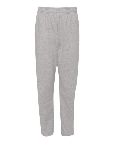 Athletic heather Jerzees NuBlend open-bottom sweatpants