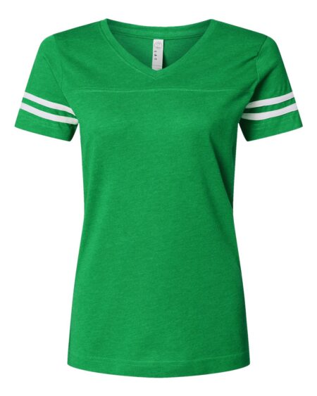 LAT 3537 Women’s Football V-Neck Fine Jersey Tee